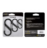 Nite Ize S-Biner 3 Pack Black Stainless Steel Sizes #2,#3 and #4, Carabiner